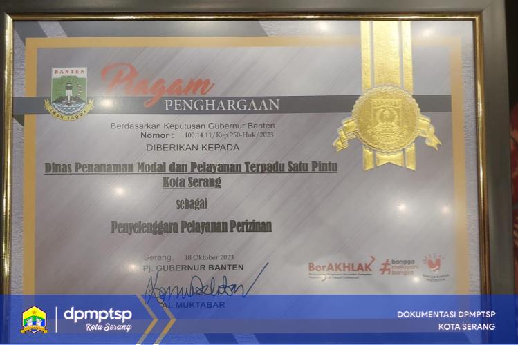 Terapkan Pelayanan Perizinan Optimal, Pemerintah Kota Serang Raih Penghargaan